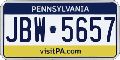 PA license plate JBW5657