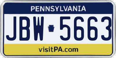 PA license plate JBW5663