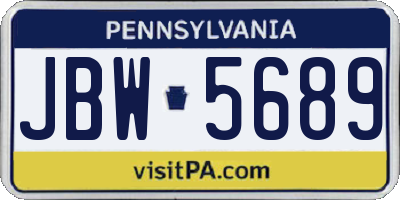 PA license plate JBW5689