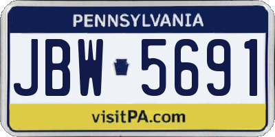 PA license plate JBW5691