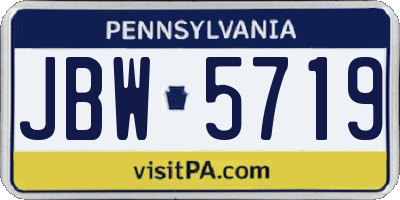 PA license plate JBW5719