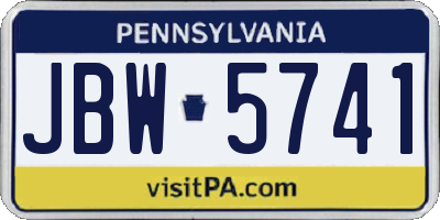 PA license plate JBW5741