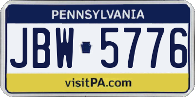 PA license plate JBW5776