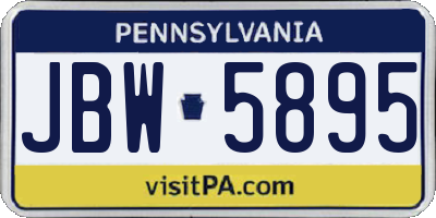PA license plate JBW5895