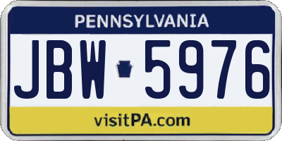 PA license plate JBW5976