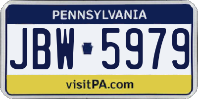 PA license plate JBW5979