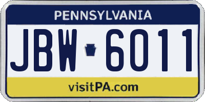 PA license plate JBW6011