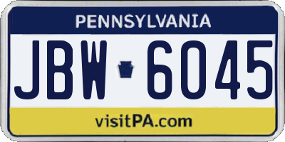 PA license plate JBW6045