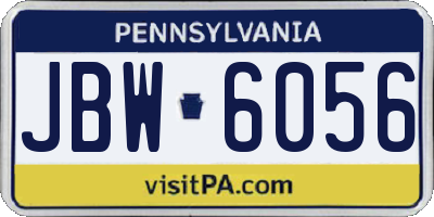 PA license plate JBW6056
