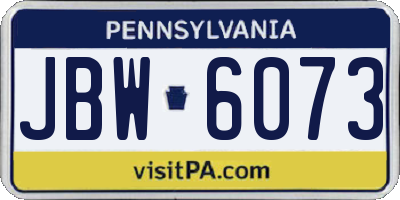 PA license plate JBW6073
