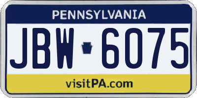 PA license plate JBW6075