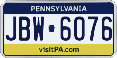 PA license plate JBW6076