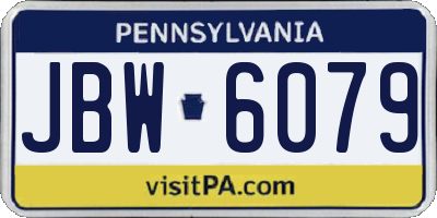 PA license plate JBW6079