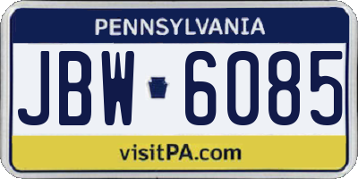 PA license plate JBW6085