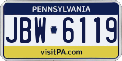 PA license plate JBW6119
