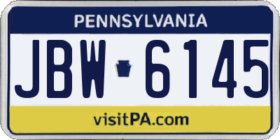 PA license plate JBW6145
