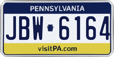 PA license plate JBW6164