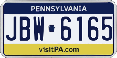 PA license plate JBW6165