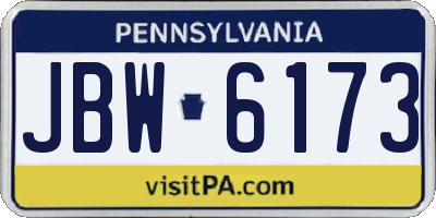 PA license plate JBW6173