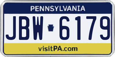 PA license plate JBW6179