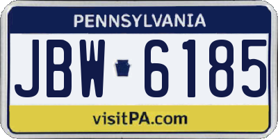 PA license plate JBW6185