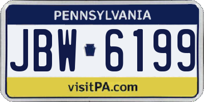 PA license plate JBW6199