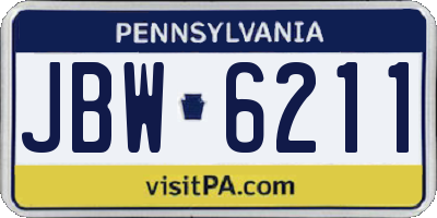PA license plate JBW6211