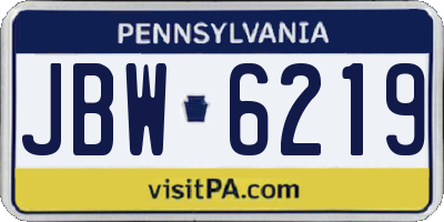 PA license plate JBW6219