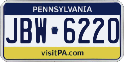 PA license plate JBW6220