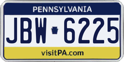 PA license plate JBW6225