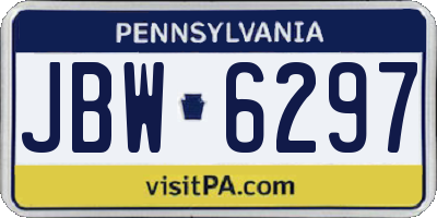 PA license plate JBW6297
