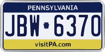PA license plate JBW6370
