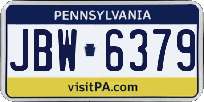 PA license plate JBW6379