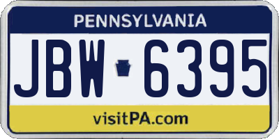 PA license plate JBW6395