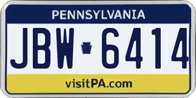 PA license plate JBW6414