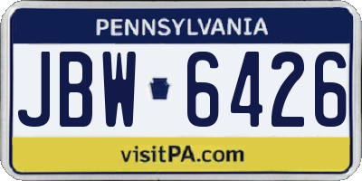 PA license plate JBW6426