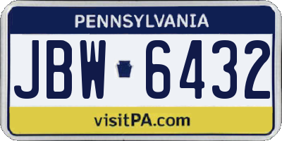 PA license plate JBW6432