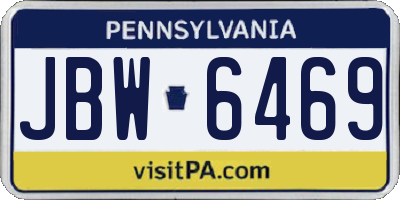PA license plate JBW6469
