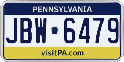 PA license plate JBW6479