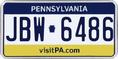 PA license plate JBW6486