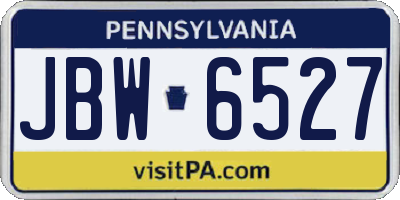 PA license plate JBW6527