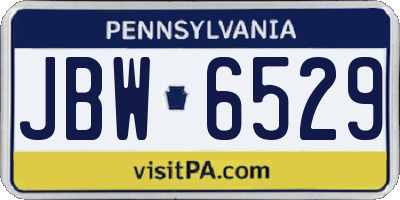 PA license plate JBW6529