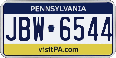 PA license plate JBW6544