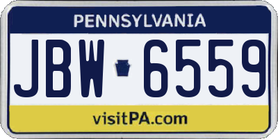 PA license plate JBW6559