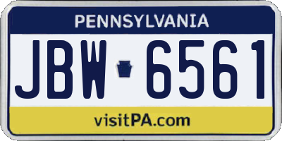 PA license plate JBW6561