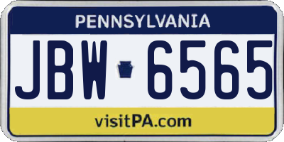 PA license plate JBW6565