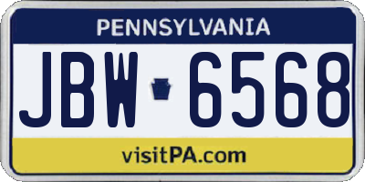PA license plate JBW6568