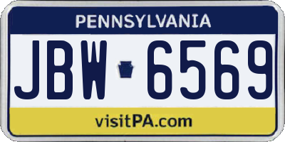 PA license plate JBW6569