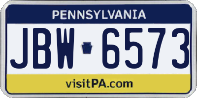 PA license plate JBW6573