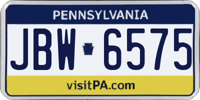 PA license plate JBW6575